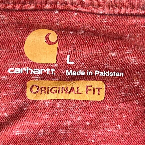 Carhartt Pocket T-Shirt Mens Large Original Fit Salmon Workwear - Picture 3 of 7